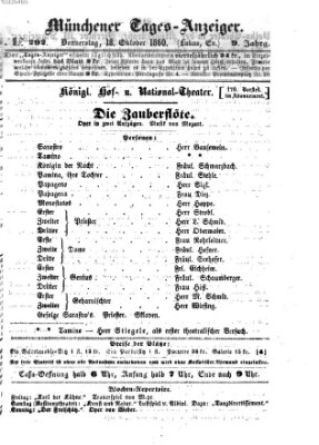 Münchener Tages-Anzeiger Donnerstag 18. Oktober 1860