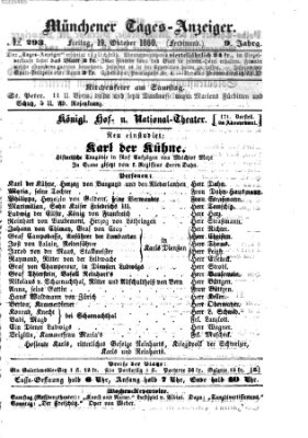 Münchener Tages-Anzeiger Freitag 19. Oktober 1860