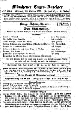 Münchener Tages-Anzeiger Mittwoch 24. Oktober 1860