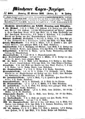 Münchener Tages-Anzeiger Samstag 27. Oktober 1860