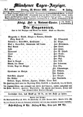 Münchener Tages-Anzeiger Sonntag 28. Oktober 1860