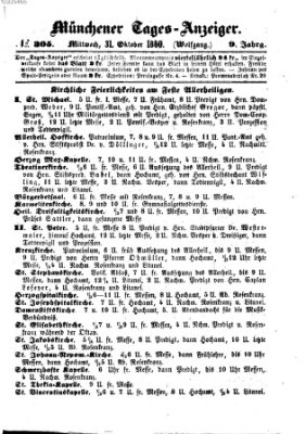 Münchener Tages-Anzeiger Mittwoch 31. Oktober 1860