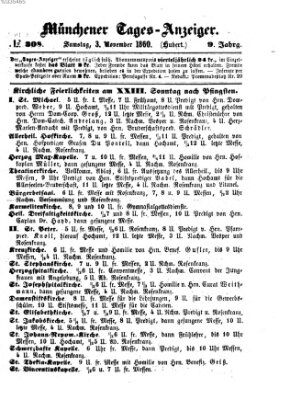 Münchener Tages-Anzeiger Samstag 3. November 1860