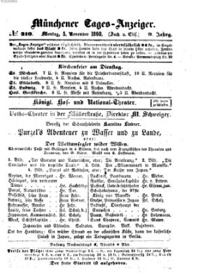 Münchener Tages-Anzeiger Montag 5. November 1860