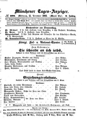 Münchener Tages-Anzeiger Mittwoch 21. November 1860