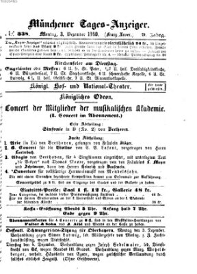 Münchener Tages-Anzeiger Montag 3. Dezember 1860