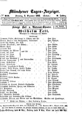 Münchener Tages-Anzeiger Sonntag 9. Dezember 1860