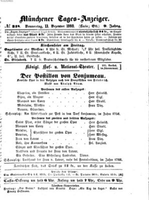 Münchener Tages-Anzeiger Donnerstag 13. Dezember 1860