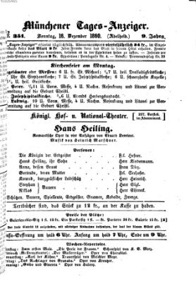 Münchener Tages-Anzeiger Sonntag 16. Dezember 1860