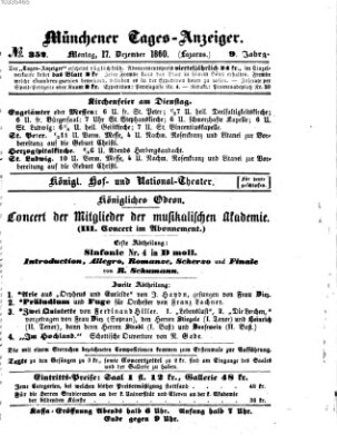 Münchener Tages-Anzeiger Montag 17. Dezember 1860