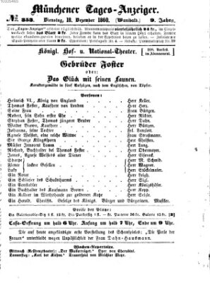 Münchener Tages-Anzeiger Dienstag 18. Dezember 1860