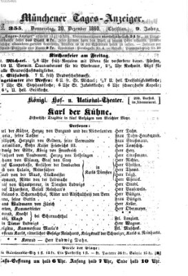 Münchener Tages-Anzeiger Donnerstag 20. Dezember 1860