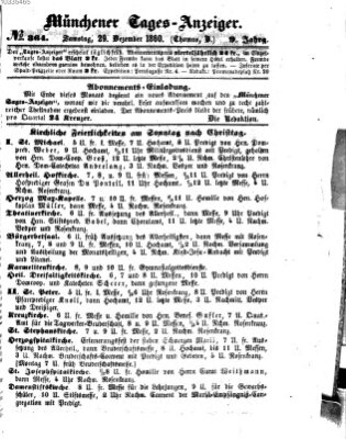 Münchener Tages-Anzeiger Samstag 29. Dezember 1860