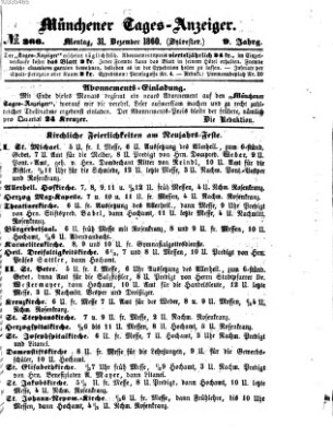 Münchener Tages-Anzeiger Montag 31. Dezember 1860