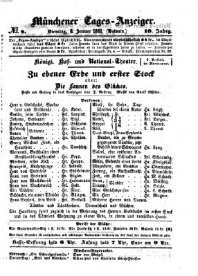 Münchener Tages-Anzeiger Dienstag 8. Januar 1861