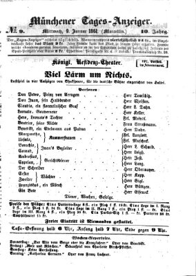 Münchener Tages-Anzeiger Mittwoch 9. Januar 1861