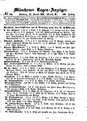 Münchener Tages-Anzeiger Samstag 12. Januar 1861