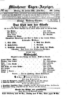 Münchener Tages-Anzeiger Montag 14. Januar 1861