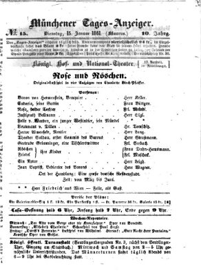 Münchener Tages-Anzeiger Dienstag 15. Januar 1861