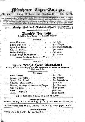 Münchener Tages-Anzeiger Freitag 18. Januar 1861