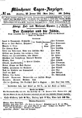 Münchener Tages-Anzeiger Sonntag 20. Januar 1861