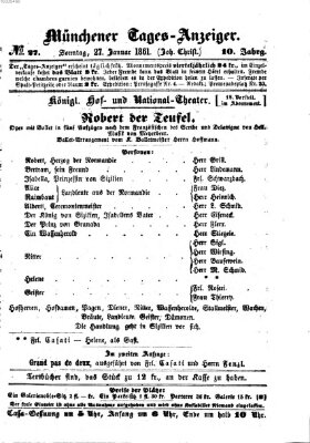 Münchener Tages-Anzeiger Sonntag 27. Januar 1861