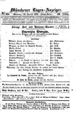 Münchener Tages-Anzeiger Dienstag 29. Januar 1861