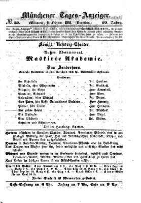 Münchener Tages-Anzeiger Mittwoch 6. Februar 1861