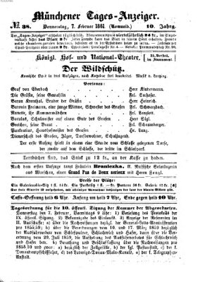 Münchener Tages-Anzeiger Donnerstag 7. Februar 1861