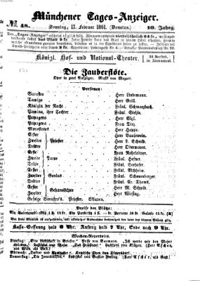 Münchener Tages-Anzeiger Sonntag 17. Februar 1861