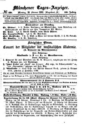 Münchener Tages-Anzeiger Montag 18. Februar 1861