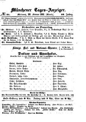 Münchener Tages-Anzeiger Mittwoch 20. Februar 1861