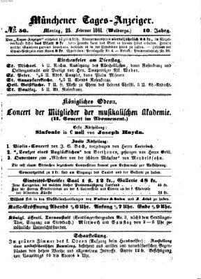 Münchener Tages-Anzeiger Montag 25. Februar 1861