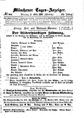 Münchener Tages-Anzeiger Dienstag 5. März 1861