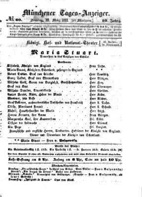 Münchener Tages-Anzeiger Sonntag 10. März 1861