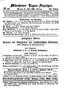 Münchener Tages-Anzeiger Montag 11. März 1861