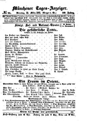 Münchener Tages-Anzeiger Dienstag 12. März 1861