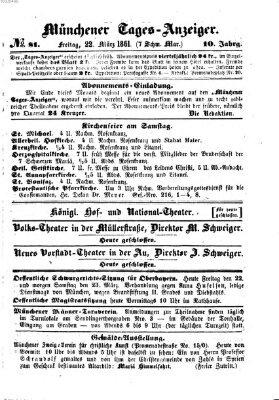 Münchener Tages-Anzeiger Freitag 22. März 1861