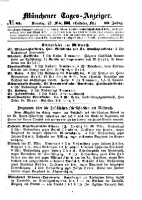 Münchener Tages-Anzeiger Dienstag 26. März 1861