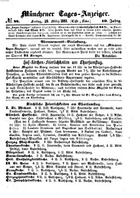 Münchener Tages-Anzeiger Freitag 29. März 1861