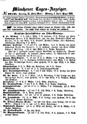 Münchener Tages-Anzeiger Montag 1. April 1861