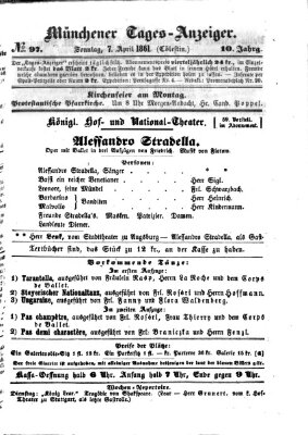 Münchener Tages-Anzeiger Sonntag 7. April 1861