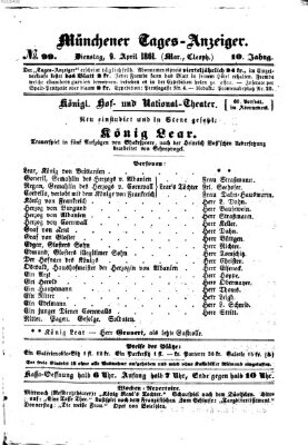 Münchener Tages-Anzeiger Dienstag 9. April 1861