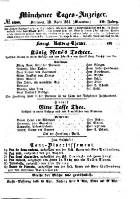 Münchener Tages-Anzeiger Mittwoch 10. April 1861