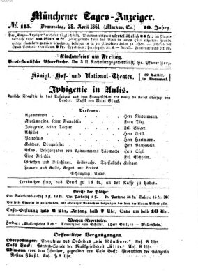 Münchener Tages-Anzeiger Donnerstag 25. April 1861