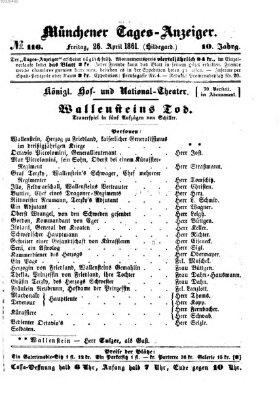 Münchener Tages-Anzeiger Freitag 26. April 1861