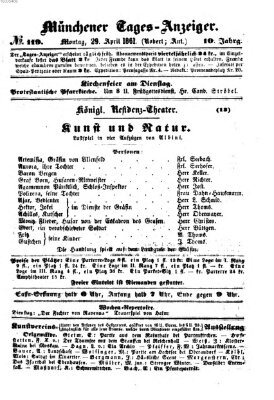 Münchener Tages-Anzeiger Montag 29. April 1861