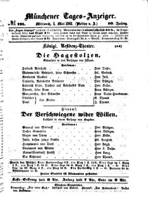 Münchener Tages-Anzeiger Mittwoch 1. Mai 1861