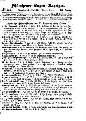 Münchener Tages-Anzeiger Samstag 4. Mai 1861