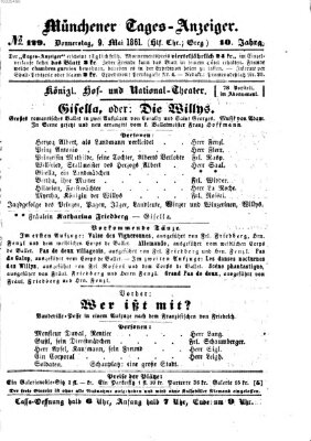 Münchener Tages-Anzeiger Donnerstag 9. Mai 1861